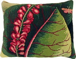 Throw Pillow Needlepoint Mangrove Tree 16x20 20x16 Cotton Velvet Back Wool - £228.58 GBP