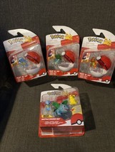 Pokémon Clip N Go Squirtle Bulbasaur &amp; Charmander Lot Of 3 NEW + Battle Figure - £77.85 GBP