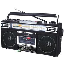 Supersonic SC-3201BT 4 Band Radio &amp; Cassette Player Boombox, Bluetooth S... - $54.55