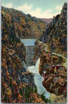 Highway and Dam Shoshone Canyon on Cody Way to Yellowstone Park Montana Postcard - £4.05 GBP