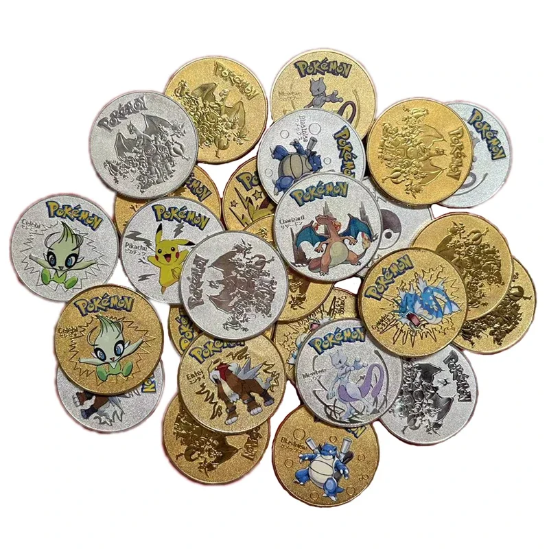 Pokemon Anime Gold Plated Gold Coin Game Commemorative Coin Pikachu Charizard - £6.98 GBP