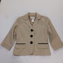 Studio I Petite Women's Tan/Beige 3-Button Blazer Jacket Size 4P image 13