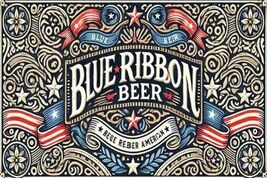 Pabst Blue Ribbon Beer Retro Vintage Sign 8x12 inches  Mancave Garage ww - $452.20 MXN