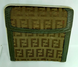Very Vintage Fendi Bi-Fold Wallet Exterior Change Pocket Snap Flaps Etched Logo - £66.79 GBP