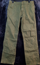 Woolrich Jean Size Mens 32/30 Green Denim Flat Front Medium Wash 5-Pocket Design - £10.19 GBP