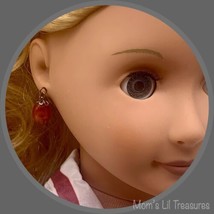 Brownish Red Drop Dangle Doll Earrings • 18 Inch Doll Jewelry - $6.86