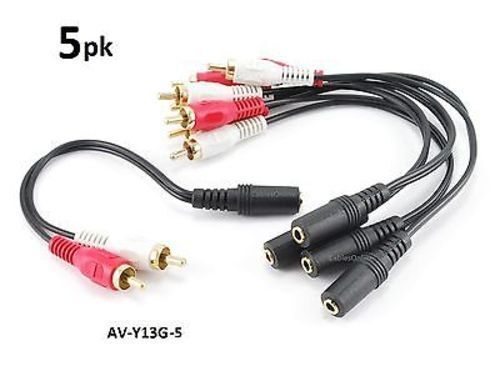 Primary image for 5-Pack 6 Inch Gold 3.5Mm Stereo Female To 2-Rca Male Cable, Av-Y13G