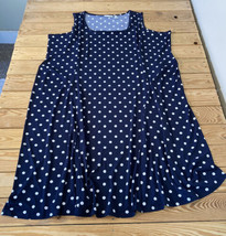 Susan graver NWOT Women’s Liquid knit sleeveless midi dress size 4XP Navy dot AL - £15.74 GBP
