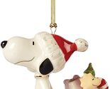 Lenox Peanuts Snoopy Sledding Into The Holidays Figurine Ornament Christ... - $53.00
