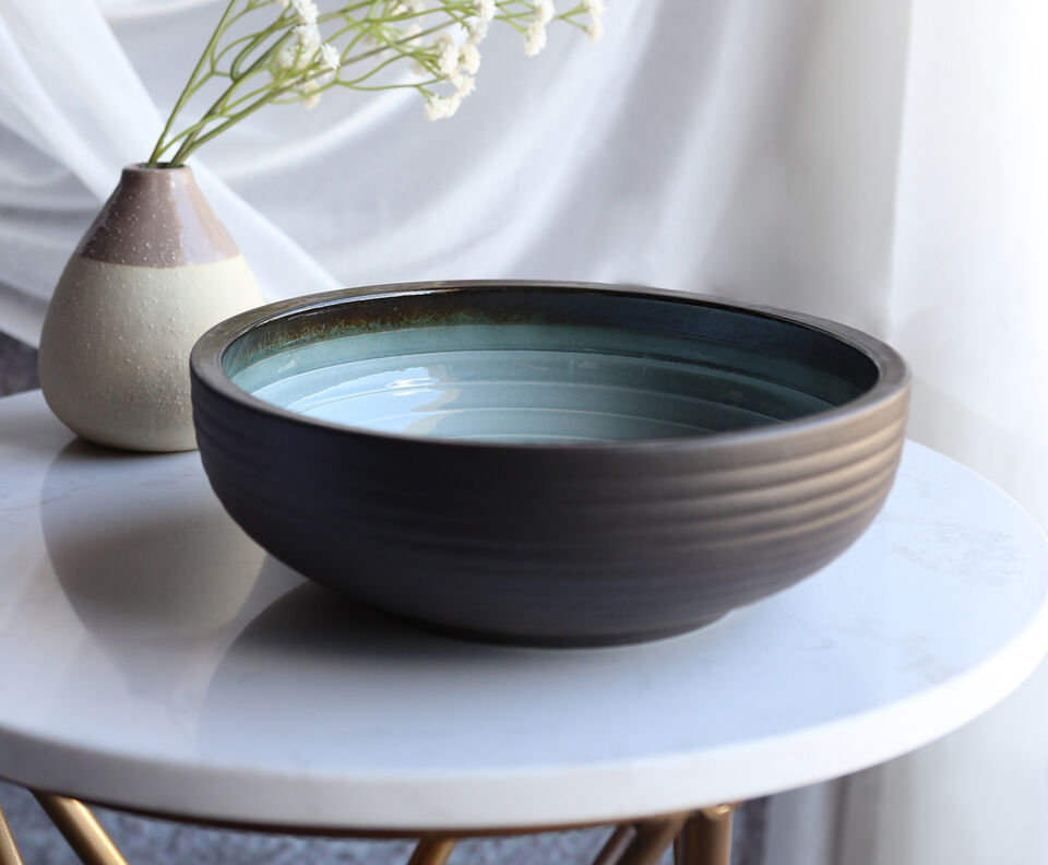 Pack Of 5 Ceramic Zen Blue Large Dinner Soup Noodles Donburi Rice Bowls ... - $62.99