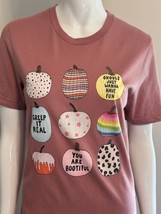 Bella Canvas Graphic Ladies T-Shirt Fall Pumpkins Women&#39;s Small Short Sl... - £18.81 GBP
