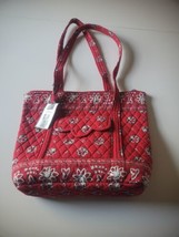 New Vera Bradley Villager Tote Red Bandana Zip Close Retired Pattern - £32.44 GBP