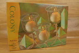Candleholder Set 6 Piece Colony Sahara Glass And Metal Opened Box Candle Holder - £17.50 GBP