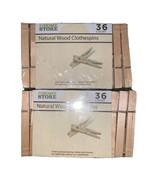 2Packs Natural Wood Clothespins 36-Pack for Laundry or Craft Use - $13.26 CAD