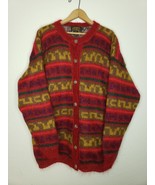 Vintage 90s 57% Mohair Rainbow Cardigan Sweater Women’s Large Eddie Baue... - $54.26 CAD