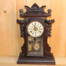 Antique Waterbury 8 Day Eastlake Parlor Clock *Time, Strike &amp; Alarm* - £338.16 GBP