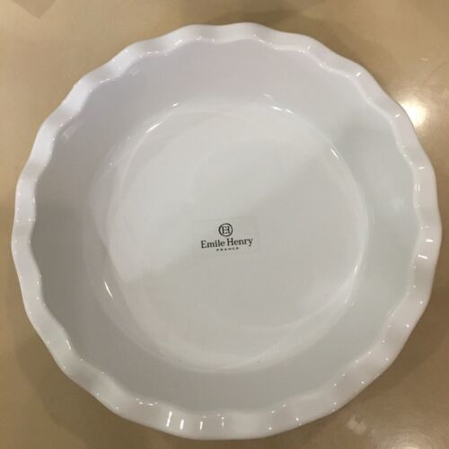 Primary image for EMILE HENRY BAKING/SERVING PIE DISH  WHITE SCALLOPED/RUFFLE   BNWT