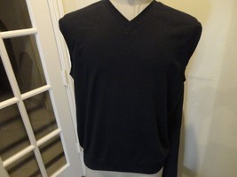 Black Pebble Beach Brand Sleeveless Cotton V Neck Golf Vest Adult M Excellent - £27.36 GBP