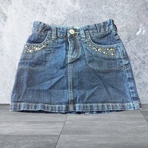 Childrens Place Jean Skirt Girls Size 5 Med Wash Denim Adjustable Waist - £11.42 GBP