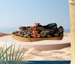 American Eagle Mens Size 12 Floral Canvas Sneakers Tropical Beach Leather Laces - £13.23 GBP