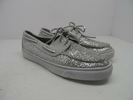 Sperry Women&#39;s Bahama Boat Shoes Silver Glitter *Mismate* Left 7.5M / Right 8M - £14.22 GBP