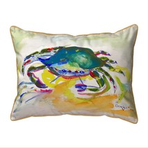 Betsy Drake Green Crab Small Indoor Outdoor Pillow 11x14 - £39.46 GBP