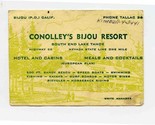 Conolley&#39;s Bijou Resort Ad Card Highway 80 South Lake Tahoe Bijou Califo... - £22.22 GBP