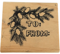 Touche Rubber Stamp To From Holiday Gift Tag Card Making Christmas Lights Corner - £6.25 GBP