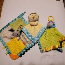 Baby Security Blanket Toy Lot Infantino Fisher Price Lion Bunny Hedgehog... - $12.87