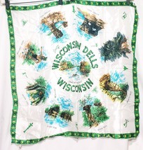 Wisconsin Dells Wisconsin State Souvenir Scarf Wrap Vintage Rayon Japan 29&quot; - £23.79 GBP
