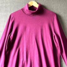Talbots Magenta Turtleneck Sweater Cotton Knit Stretch - Women&#39;s Size Pe... - $47.45