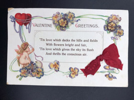 Valentine’s Day Greetings Card Antique Postcard 1917 - $9.95