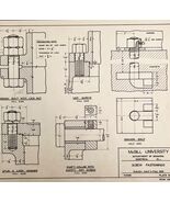 McGill University Screw Fastenings 1965 Mechanical Drawing Print Enginee... - €25,73 EUR