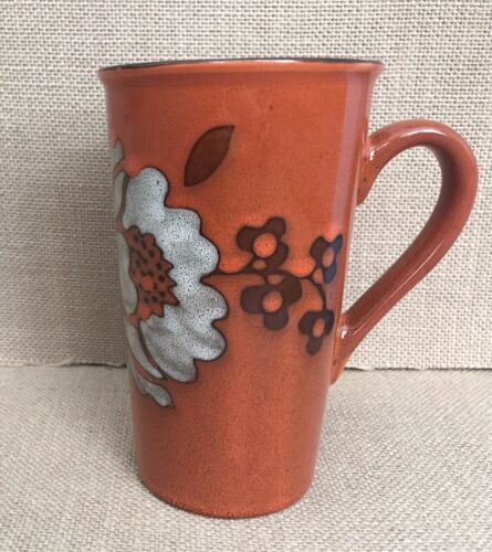 Primary image for Natures Home Rustic Boho Autumn Burnt Orange Floral Mug Tall Coffee Cup