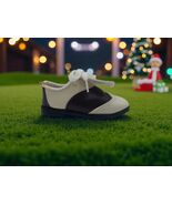Vintage Christmas Ornament Leather Saddle Shoes Loafers Cleats Brown Tan... - $235.90 MXN