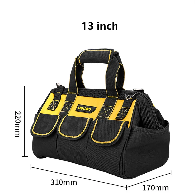 DELI Electrician Tool Bag 13/16/17/18 Inch Ox Cloth Waterproof Wear-Resistant Wa - $74.01
