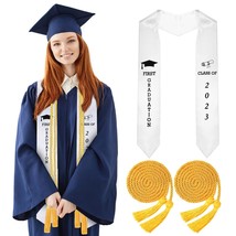 2023 Unisex Graduation Stole And Gold Graduation Cords Plain Graduation ... - £35.19 GBP