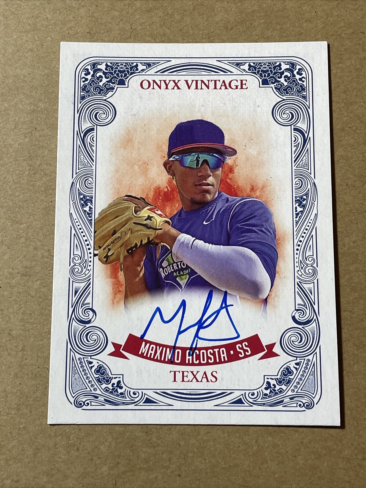 Primary image for Maximo Acosta 2021 Onyx Vintage Blue Ink AUTO /325 Autograph Rangers