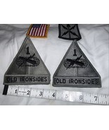 US Army 1st lot ARMORED DIVISION Old Ironsides tab Patch  hook &amp; loop back  - $457.24 MXN