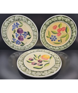3 Pc Pizzato Fruit Dinner Plates Set Cherry Apricot Plum Emboss Dishes I... - $869.23 MXN