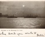 Moonlight on the Mississippi St. Louis MO Postcard PC575 - £19.66 GBP
