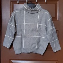 High Neck Grid Pattern Sweater Size Small - £11.67 GBP