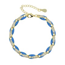 Fashion Colorful Jewelry Neon Enamel Coffee Beaded Link Chain Rainbow Wo... - £26.41 GBP