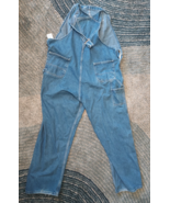 Men&#39;s 44x34 Carhartt Bibs Blue Denim Overalls -R07-DST -Workwear Jeans -... - $48.50