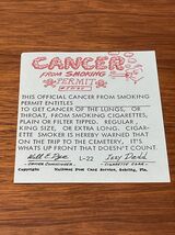 Vintage 1950s Novelty Cancer From Smoking License Jokes Gags Pranks KG JD - $6.92