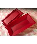 NOS TUPPERWARE GET TOGETHER RED DECO SERVING STORAGE DISH  13x7x3  + FRE... - $183.57 MXN