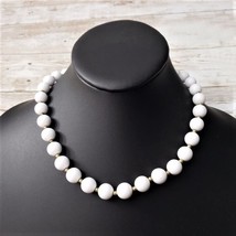 Vintage Monet Necklace - White Ball Necklace - £11.84 GBP