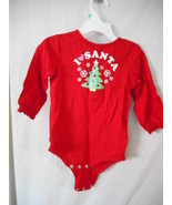 Cute red Santa christmas tree Holiday one piece Unisex snap close crotch - $331.34 MXN