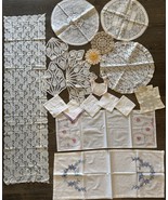 Vintage Lot of 18 Handmade Doilies Table Runners Crochet Lace Handkerchi... - $754.27 MXN