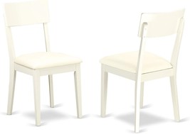 East West Furniture Andy Slat Back Dining Room Chairs- Faux Leather Seat And - £102.30 GBP